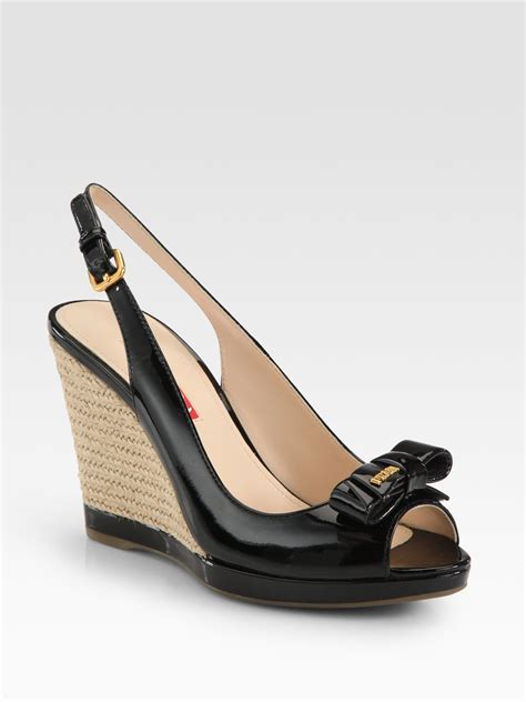 prada leather espadrille wedge sandals.